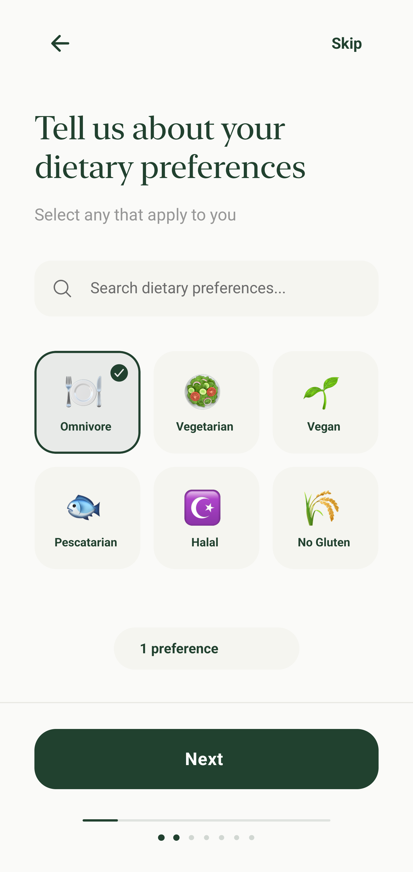 Dietary Preferences