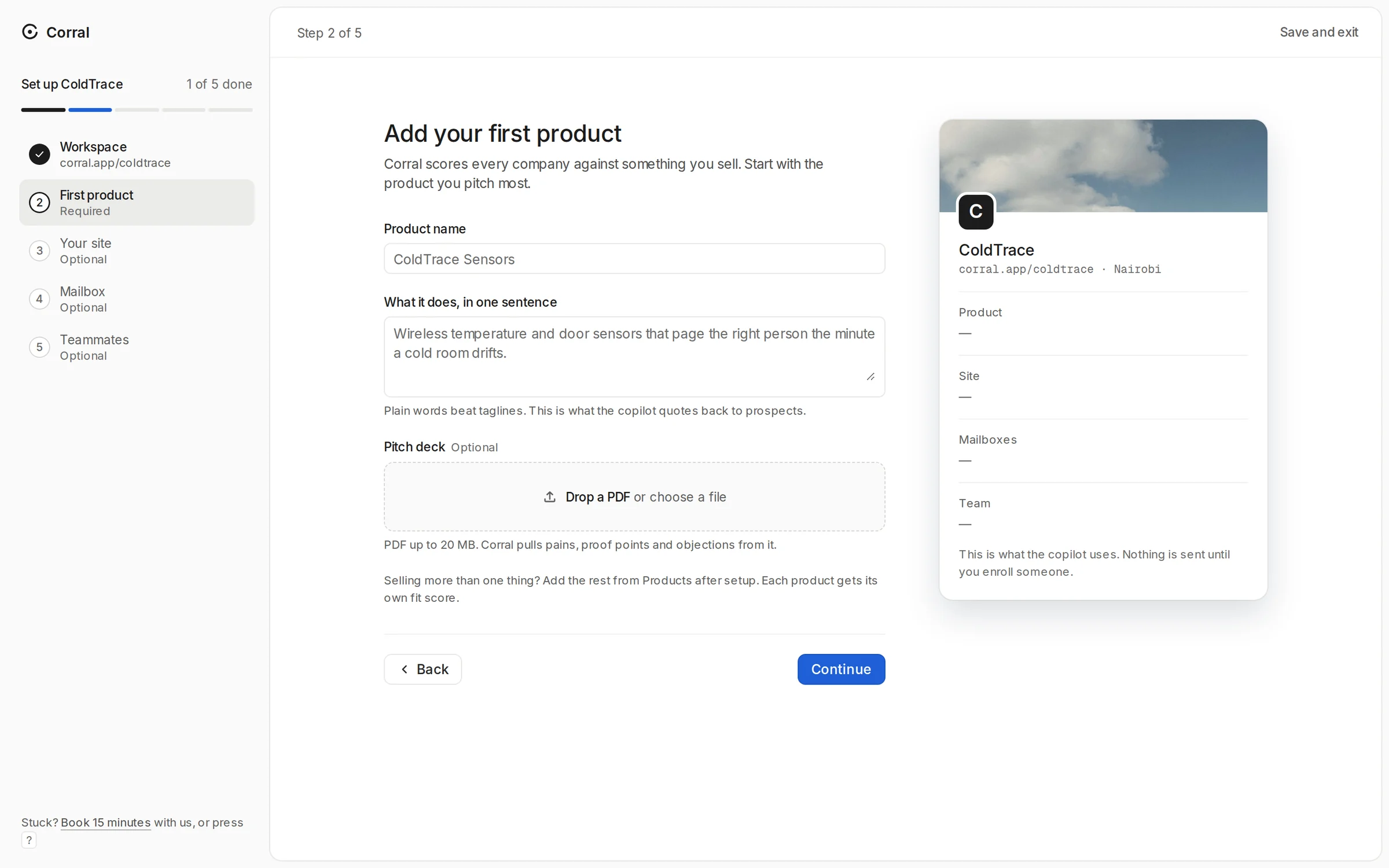 Adding a product