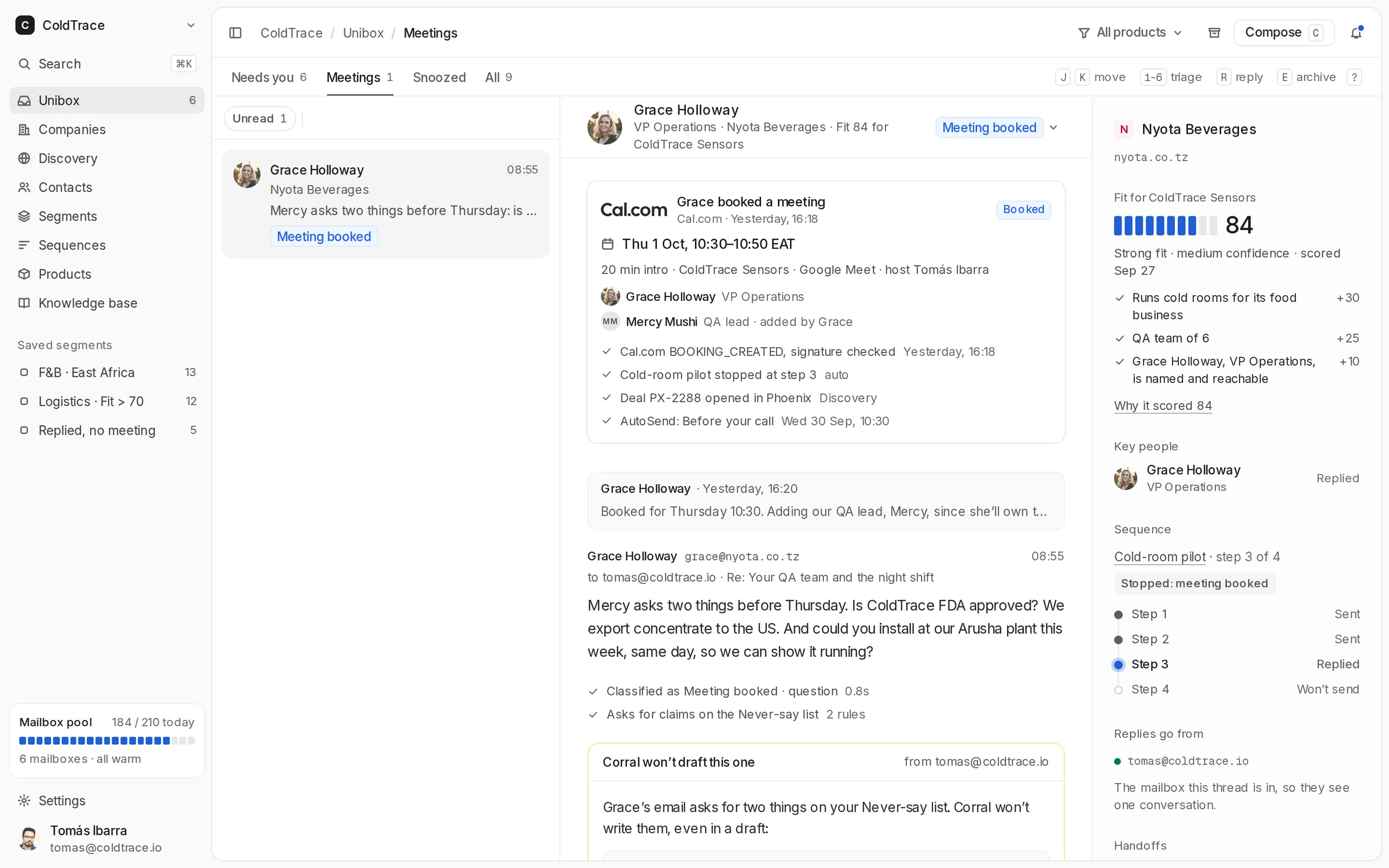 A meeting booked