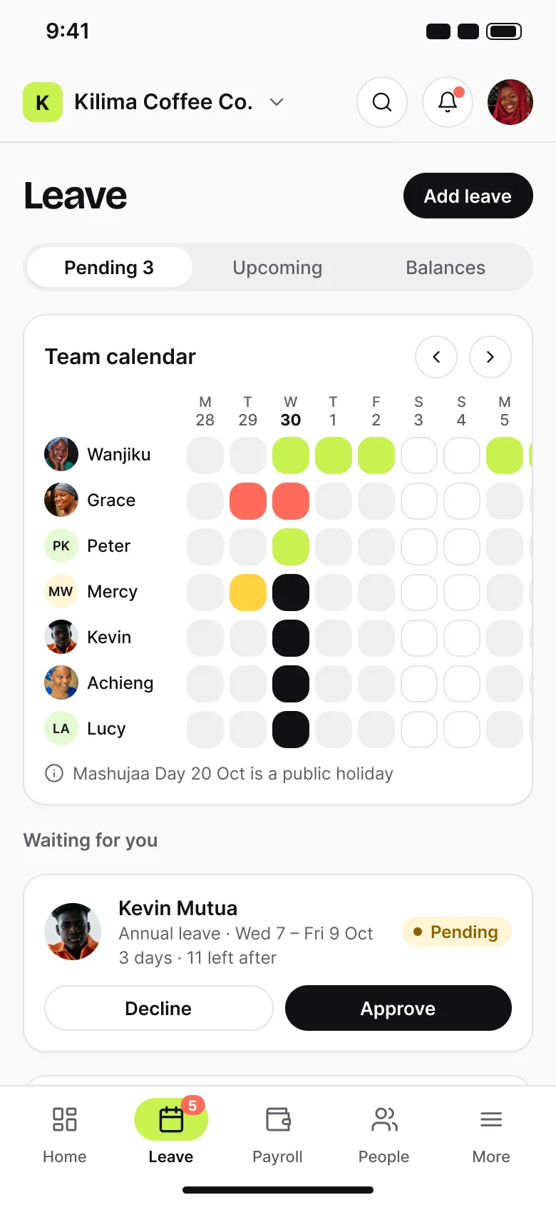 Mobile leave